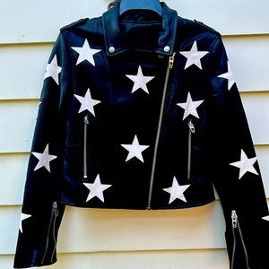 Blanknyc faux leather jacket with stars
